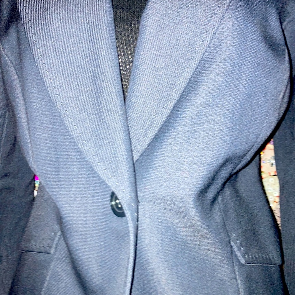 Single Button Gray Lined Designer Suit Jacket - image 2
